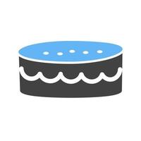 Cake small Glyph Blue and Black Icon vector