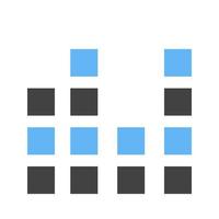 Stacked Bar Chart Glyph Blue and Black Icon vector