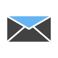 Email Us Glyph Blue and Black Icon vector