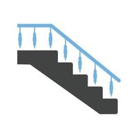 Staircase Glyph Blue and Black Icon vector