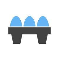 huevos glifo icono azul y negro vector