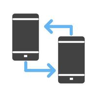 Connected Mobiles I Glyph Blue and Black Icon vector