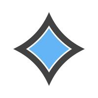 diamante i glifo icono azul y negro vector