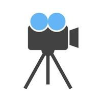 News Camera I Glyph Blue and Black Icon vector