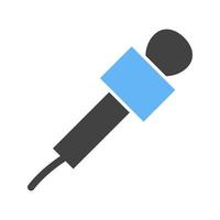 News Mic Glyph Blue and Black Icon vector