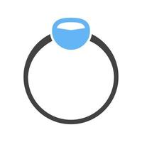 Ring Glyph Blue and Black Icon vector