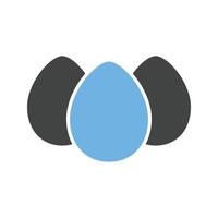 Eggs Glyph Blue and Black Icon vector