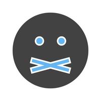 Mute Glyph Blue and Black Icon vector