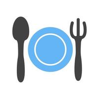Dinner I Glyph Blue and Black Icon vector
