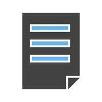archivo glifo icono azul y negro vector