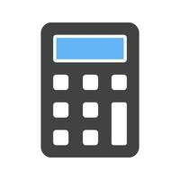 Calculator Glyph Blue and Black Icon vector