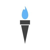 Torch Glyph Blue and Black Icon vector