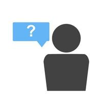 Question Glyph Blue and Black Icon vector