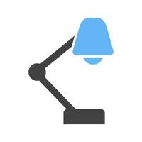 Table Lamp Glyph Blue and Black Icon vector