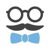 Hipster Style II Glyph Blue and Black Icon vector