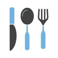 Cutlery Glyph Blue and Black Icon vector