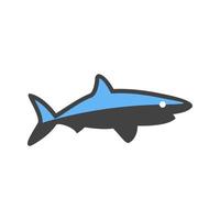 Shark Glyph Blue and Black Icon vector