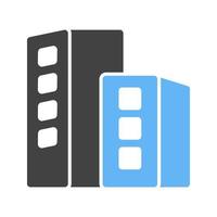 Towers Glyph Blue and Black Icon vector