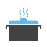 Hot Food Glyph Blue and Black Icon vector