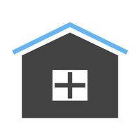 icono azul y negro de glifo inmobiliario vector