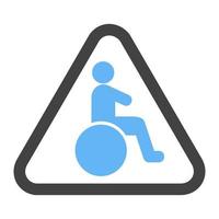 Handicapped zone Glyph Blue and Black Icon vector