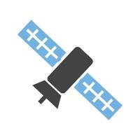 Satellite I Glyph Blue and Black Icon vector