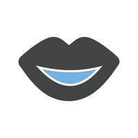 Mouth Glyph Blue and Black Icon vector