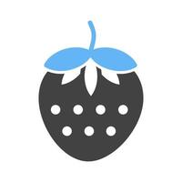 Strawberry Glyph Blue and Black Icon vector