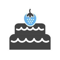 Two layered cake Glyph Blue and Black Icon vector