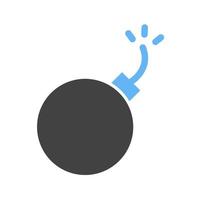 Exploding Cannon Ball Glyph Blue and Black Icon vector