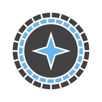 Roulette II Glyph Blue and Black Icon vector