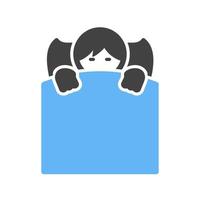 icono de glifo de dormir azul y negro vector