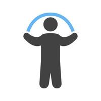 Person skipping rope Glyph Blue and Black Icon vector