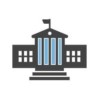 Presidential Building Glyph Blue and Black Icon vector