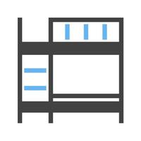 Bunk bed Glyph Blue and Black Icon vector