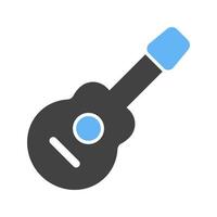 Guitar Glyph Blue and Black Icon vector