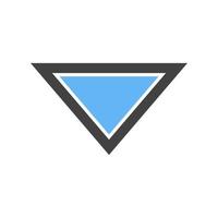 Triangle Arrow Down Glyph Blue and Black Icon vector