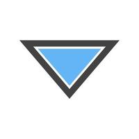 Triangle Arrow Down Glyph Blue and Black Icon vector