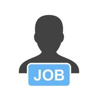 Job Opening Glyph Blue and Black Icon vector