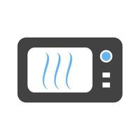 Microwave Glyph Blue and Black Icon vector