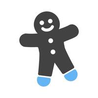 Ginger Bread Glyph Blue and Black Icon vector