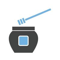 Applicator Glyph Blue and Black Icon vector
