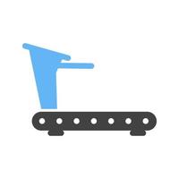 Treadmill Glyph Blue and Black Icon vector