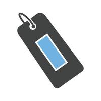 Tag Glyph Blue and Black Icon vector