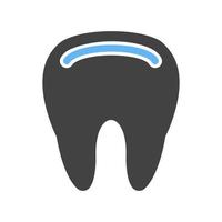Tooth Glyph Blue and Black Icon