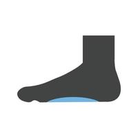 Foot Glyph Blue and Black Icon vector