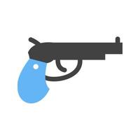 Pistol Glyph Blue and Black Icon vector