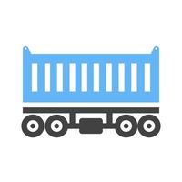 Wagon Glyph Blue and Black Icon vector