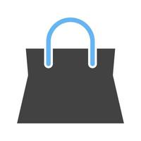 Shopping Bag Glyph Blue and Black Icon vector