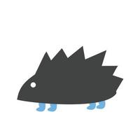 Pet Hedgehog Glyph Blue and Black Icon vector